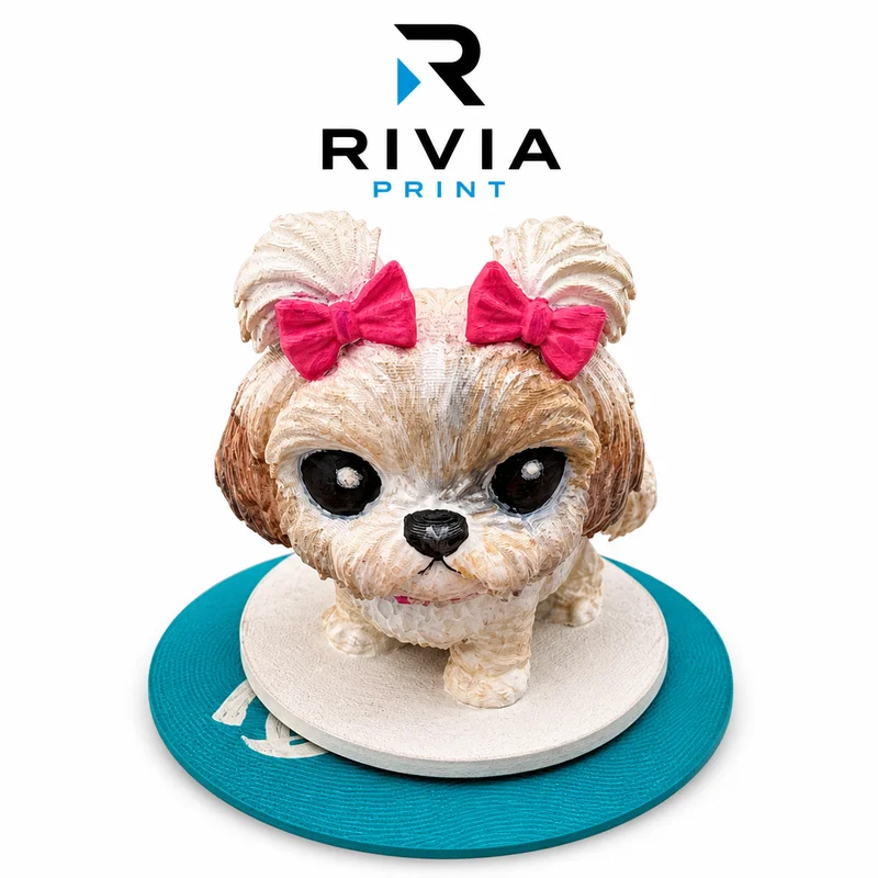 Cachorrinho 3D pintado à mão com detalhes